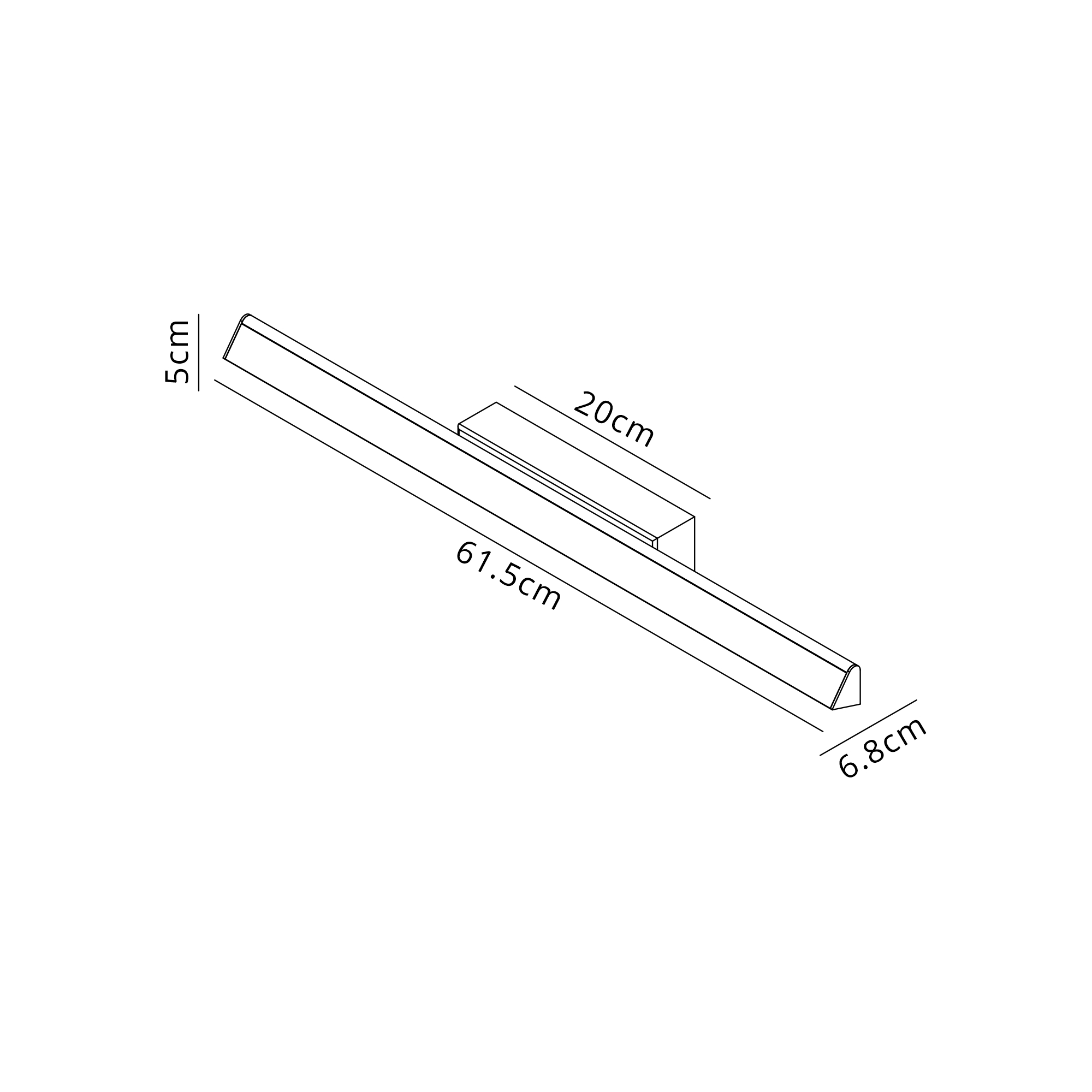 M8963  Lineal 60cm Linear Ceiling Light 22W LED 3000K Sand Black